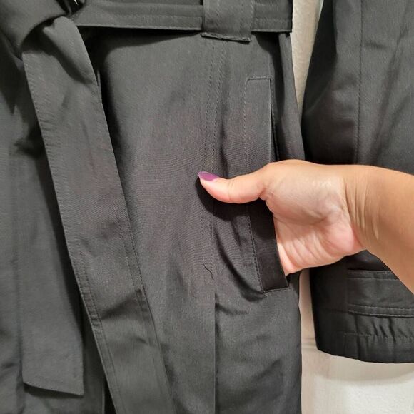 LONDON FOG TRENCH COAT WITH DOUBLE LAPEL AND DETACHABLE HOOD sz Med - Picture 11 of 16